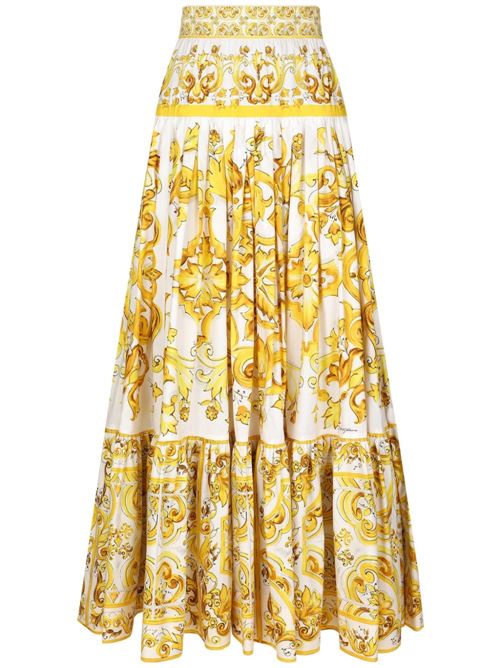 Long skirt with majolica print DOLCE & GABBANA | F4CX0THH5A5HG3TN